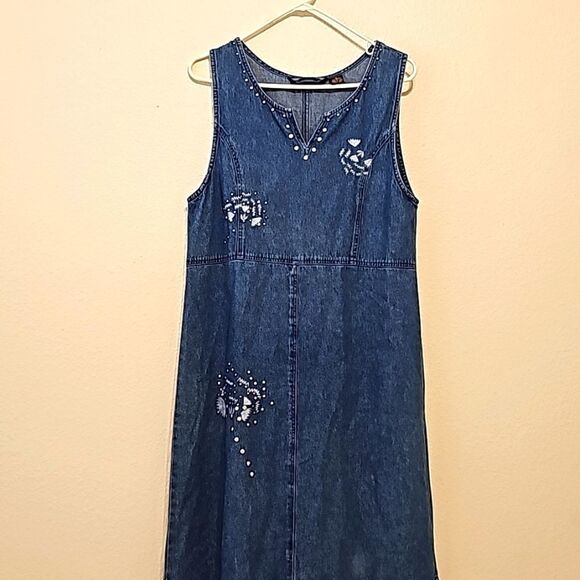 DENIM Vintage 90’s shaver lake modest indigo denim 100% cotton full leng… - Picture 1 of 7